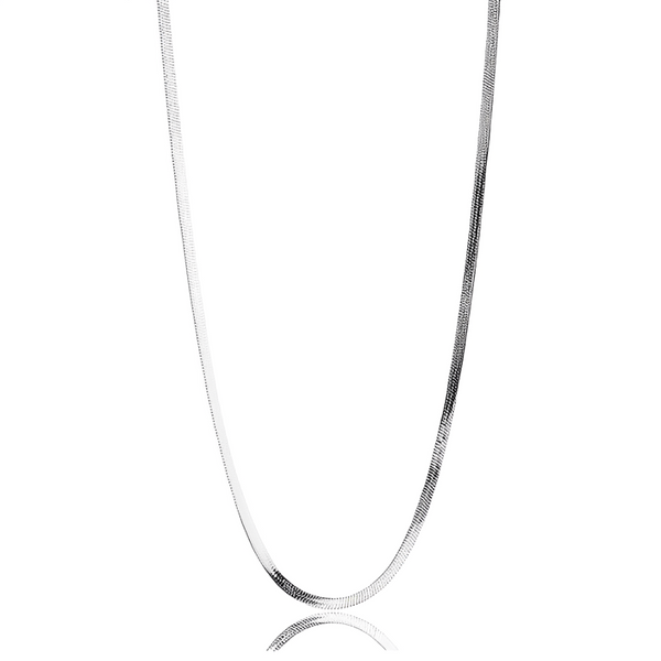 Waterproof anti-tarnish silver chain necklace, 3mm width