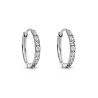 Waterproof anti-tarnish silver sleeper earrings, 8mm size