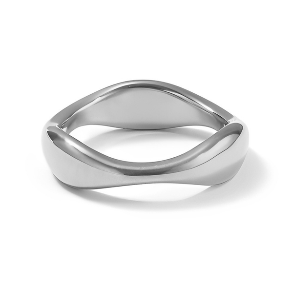 Waterproof anti-tarnish silver stacking ring