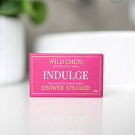 Wild Emery Indulge Shower Steamer 45g hot pink box Australian made