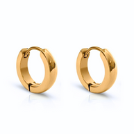 9mm 18k gold plated stainless steel huggie hoops