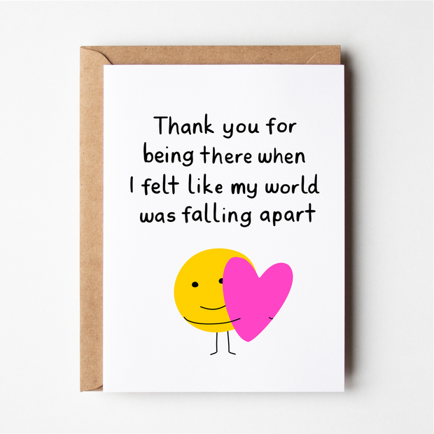 Friends of Henry Thank You For Being There card with heart illustration