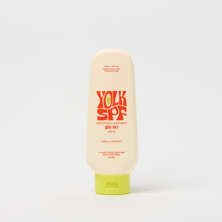 Yolk SPF Gentle Daily Sunscreen Vanilla Coconut 50 SPF bottle