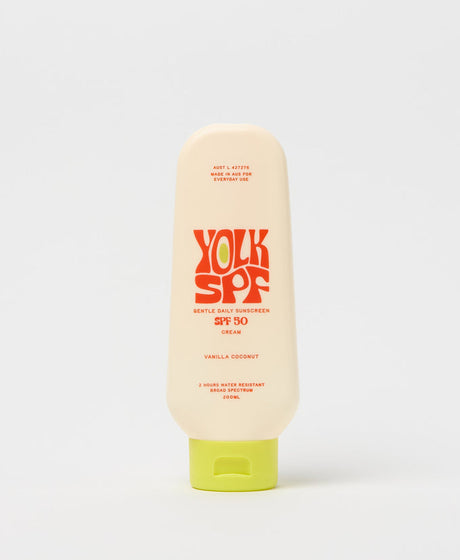 Yolk SPF Gentle Daily Sunscreen Vanilla Coconut 50 SPF bottle