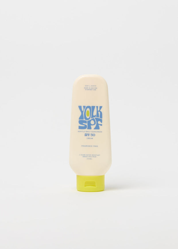 Yolk SPF Gentle Daily Sunscreen Fragrance Free 50 SPF bottle