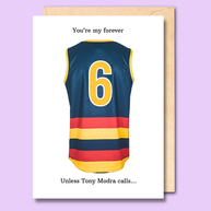 Unseasoned Greetings Tony Modra Forever funny Crows AFL card