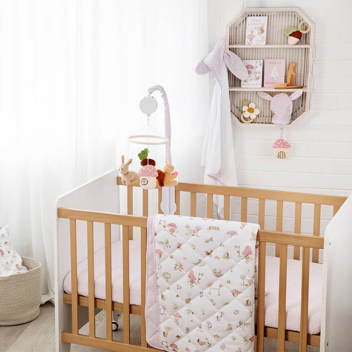 Whimsical Wonderland baby dummy chain with cotton loop and clip