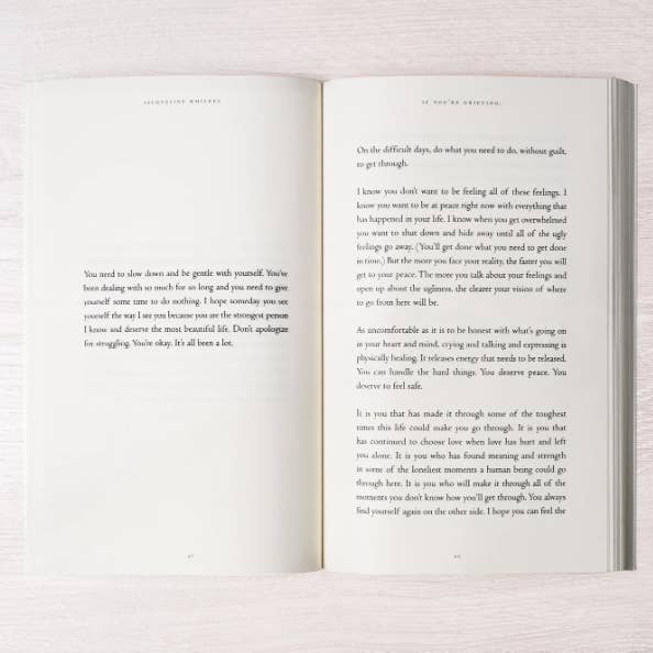 Comforting inspirational book offering words of healing after loss