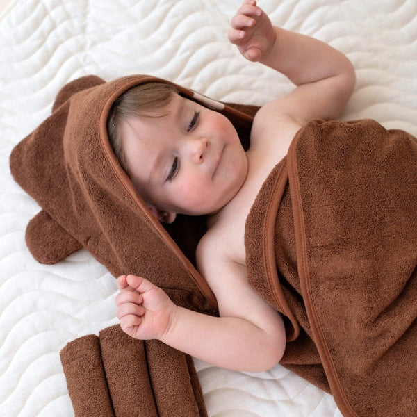 Hooded Baby Towel - Chocolate