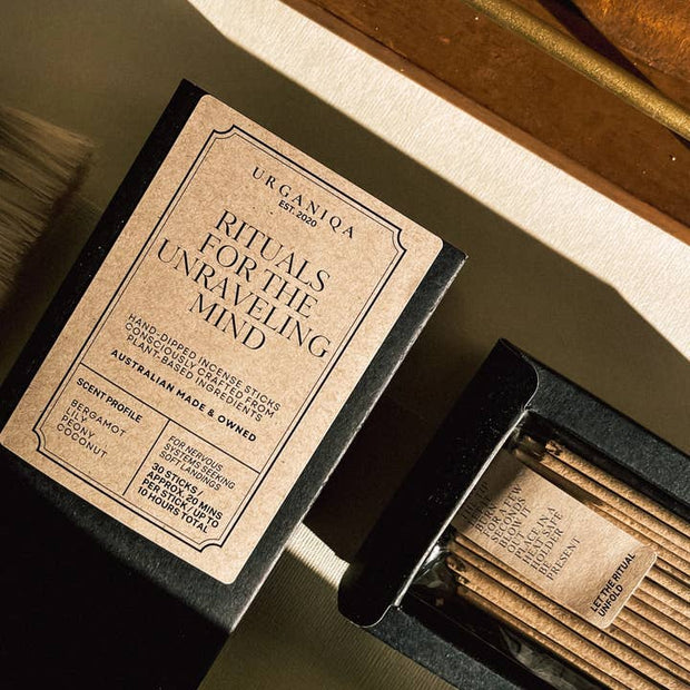 Urganiqa Rituals For the Unraveling Mind Incense Sticks handmade in Australia