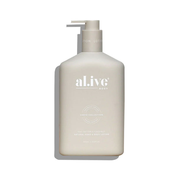 al.ive body Hand & Body Lotion Sea Cotton & Coconut 500ml bottle