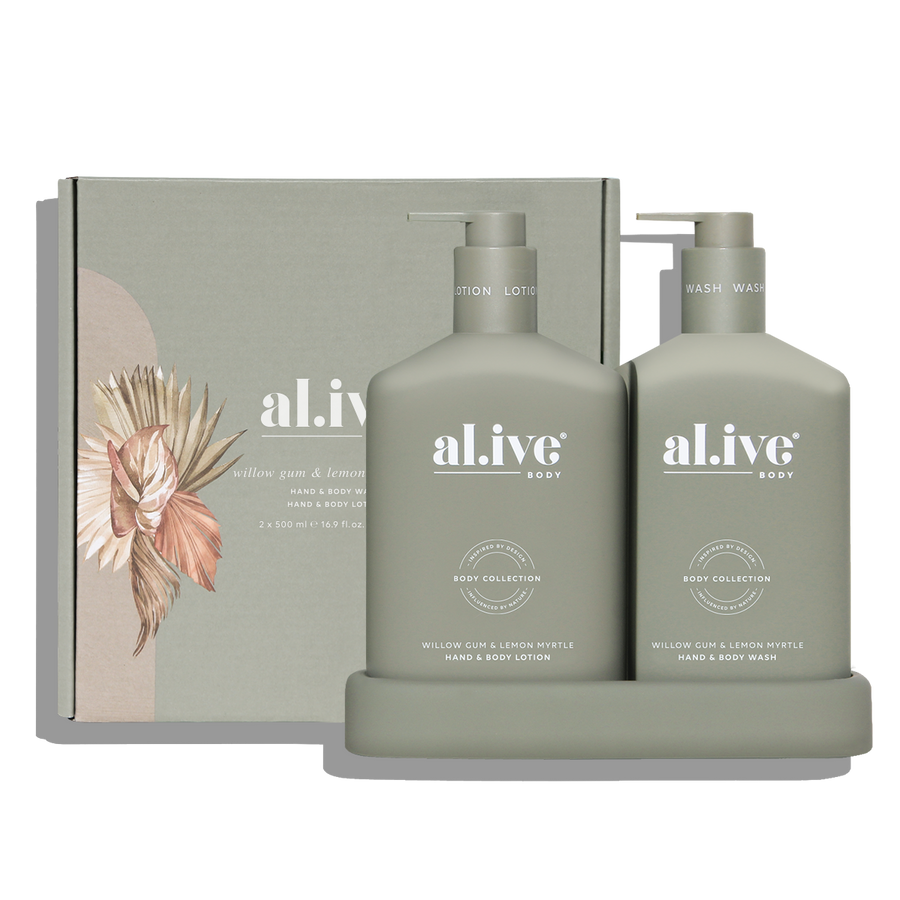 al.ive body Willow Gum & Lemon Myrtle Bathroom Duo 500ml set