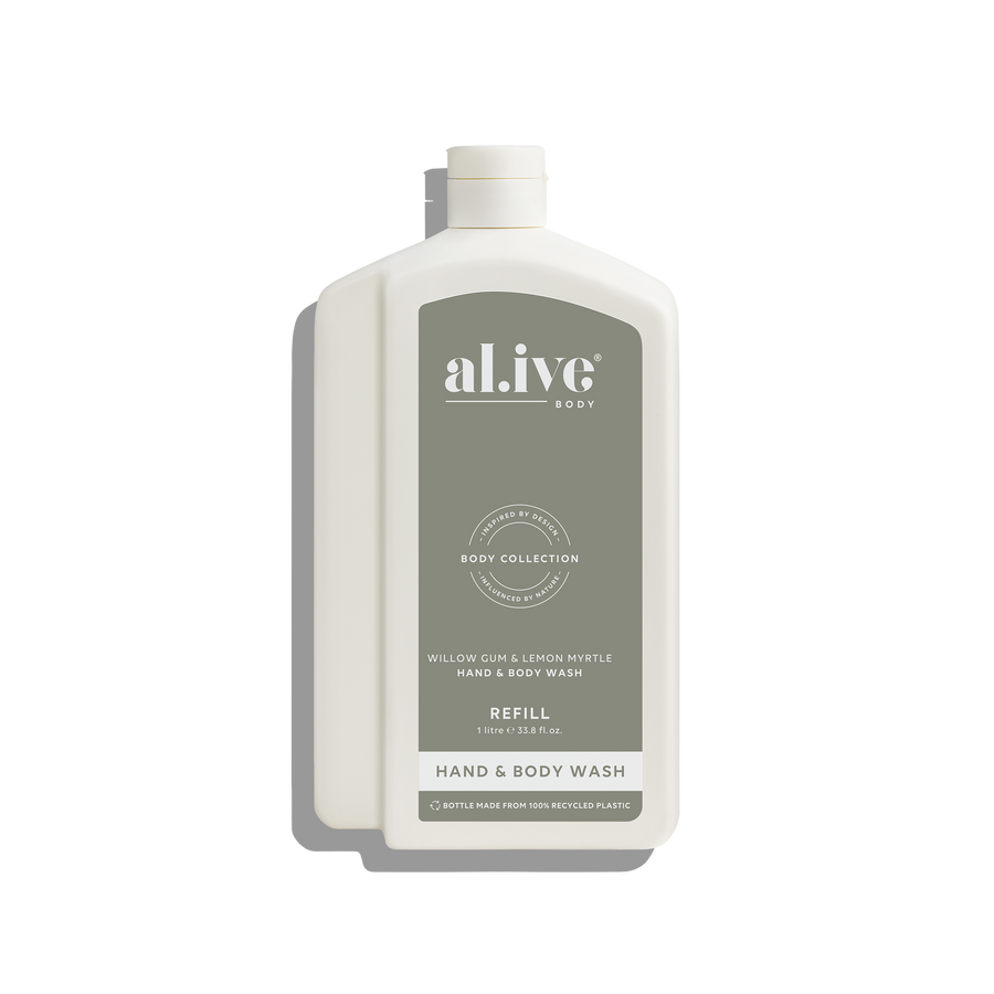 al.ive body Willow Gum & Lemon Myrtle Hand & Body Wash Refill 1L