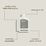 al.ive body vegan lotion refill, native lemon myrtle scent