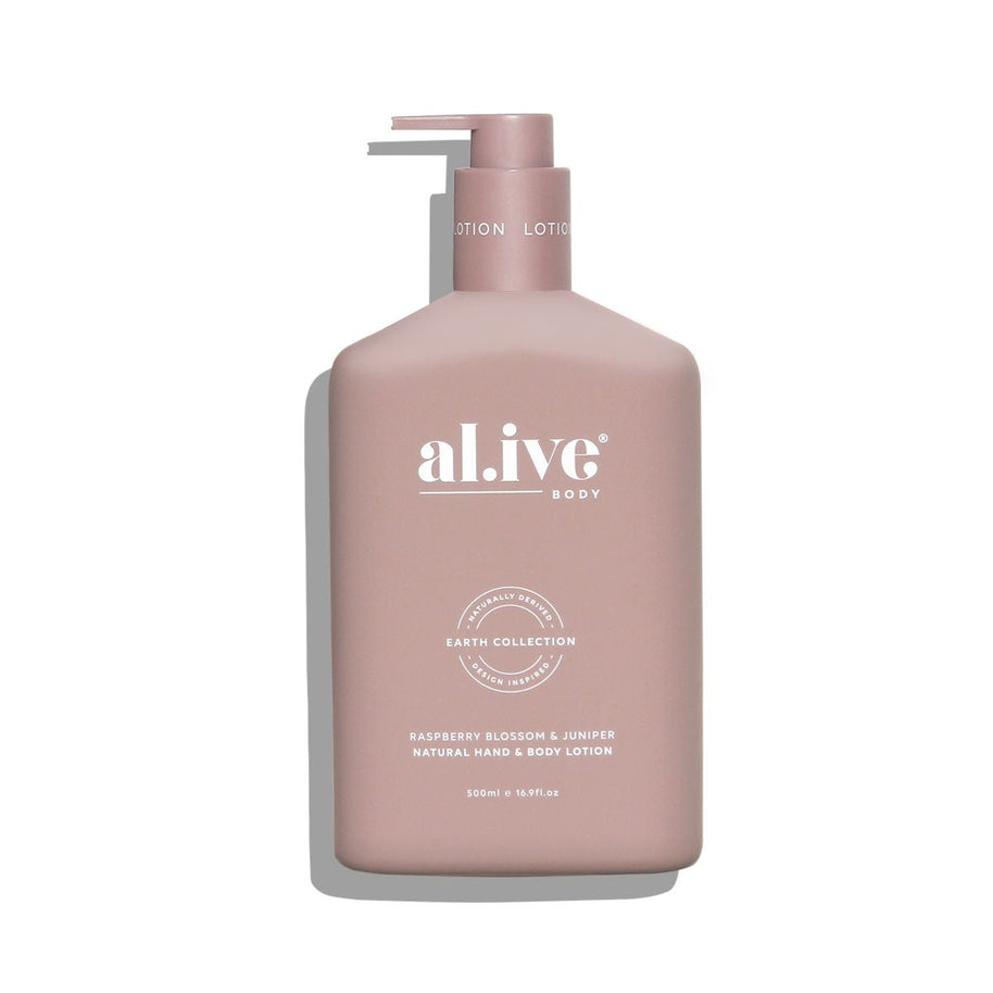 l.ive body Raspberry Blossom & Juniper Hand & Body Lotion 500 ml pump bottle