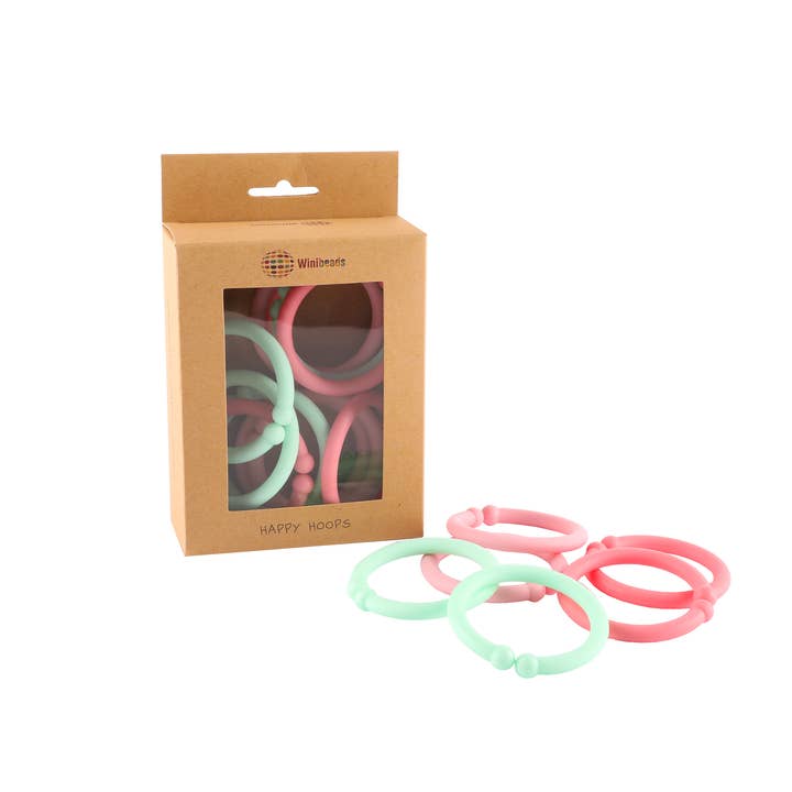 Emotion & Kids Happy Hoops mint and pink baby toy rings