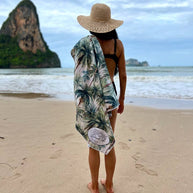 Eco-friendly quick dry beach towel with tropical inspired design