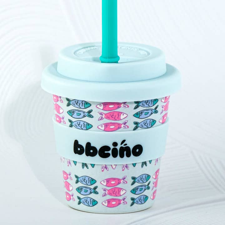 BBcino Catch of the Day Babycino Cup 120ml with reusable straw