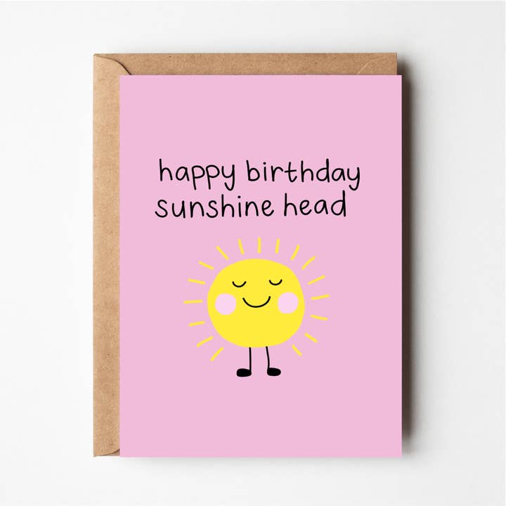 Friends of Henry Paper Co Happy Birthday Sunshine Head card