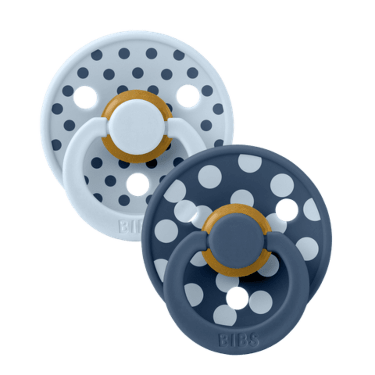 BIBS Studio Polka Pacifier Baby Blue Steel Blue