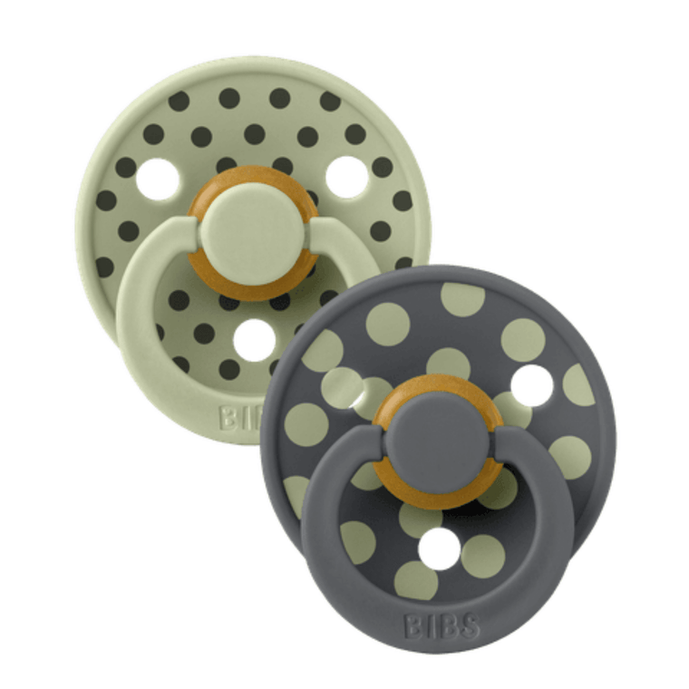 BIBS Studio Polka Pacifier Sage Iron