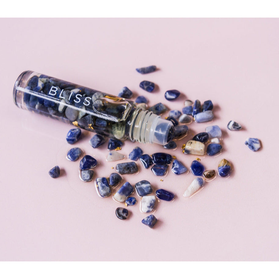 Summer Salt Body Bliss Roller with Sodalite crystal and 24k gold