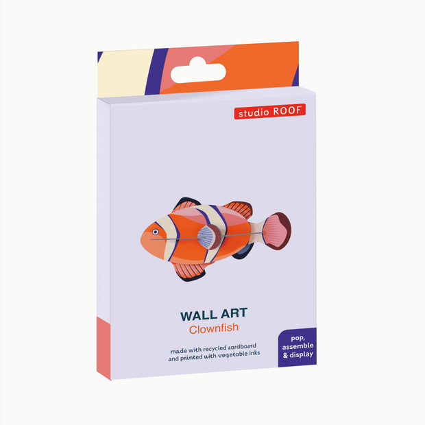 Recycled cardboard clownfish wall decor by Studio Roof
