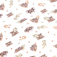 Soft organic cotton baby cot sheet featuring Koala print