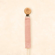 Soft cotton pacifier holder in neutral colours by Kiin Baby