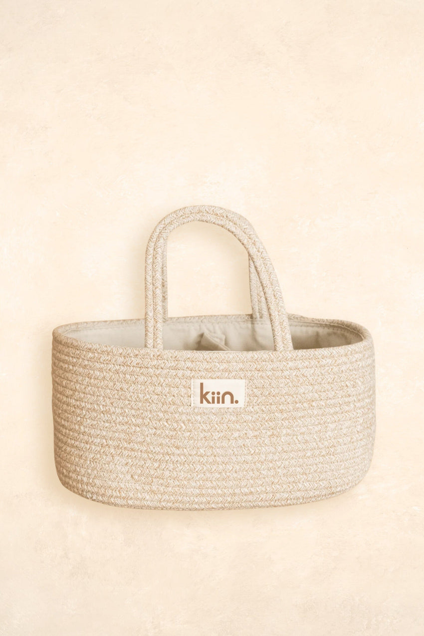 Kiin Baby Cotton Rope Nappy Caddy Organiser with removable divider