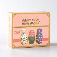 Journey of Something Paint Your Own Vases Kit with three white ceramic vases and acrylic paints