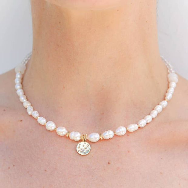 Kingston Jewellery Galaxy Necklace handmade with freshwater pearls