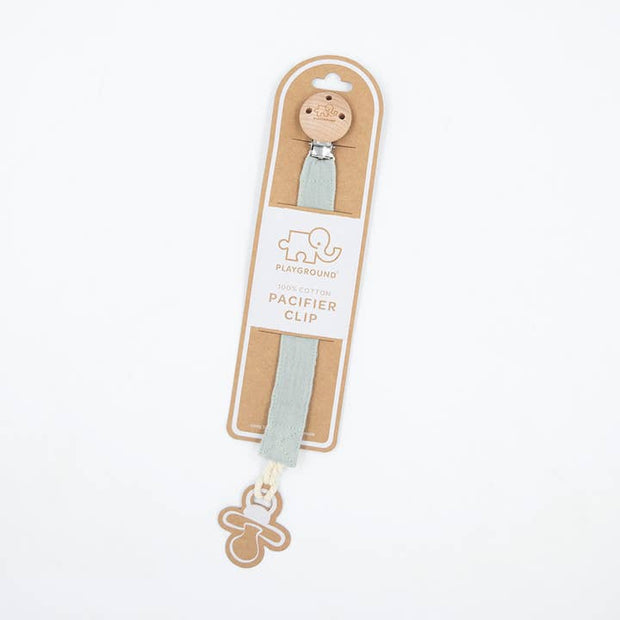 Living Textiles Dummy Chain – Cool Grey pacifier clip