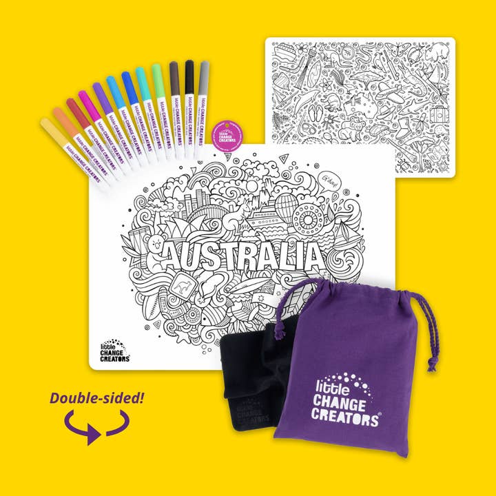 Little Change Creators Australia Re-Fun-Able Reusable Colouring and Doodle Mat
