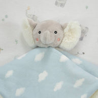 Organic cotton and plush elephant security blanket for babies