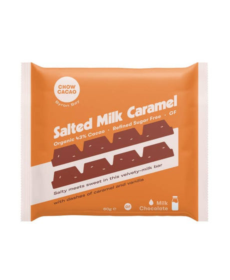 Chow Cacao Salted Milk Caramel Chocolate 63g bar