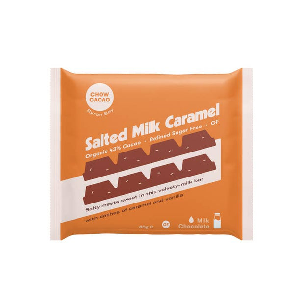Chow Cacao Salted Milk Caramel Chocolate 63g bar