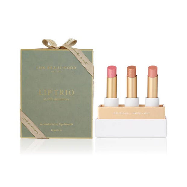 Lük Beautifood Lip Trio Soft Shimmers Sheer Lipstick Holiday Gift Set 2025