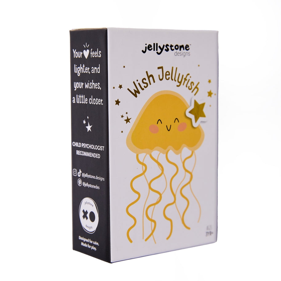 Yellow jellyfish bedtime toy with matchbox-style bed