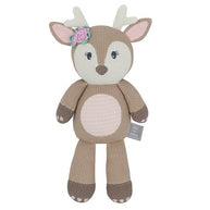Living Textiles Ava the Fawn Knitted Toy – cotton baby rattle