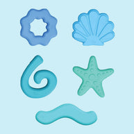 Mini sensory jar with shell, waves and swirl shapes