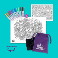 Little Change Creators Seaside Eco-Friendly Kids Wipeable Colouring Set