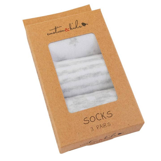 Emotion & Kids Stripes Spots Hearts Stars baby socks 3 pack