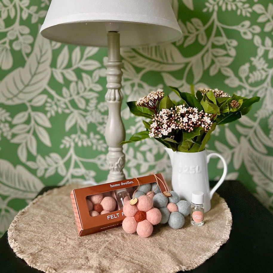 Handmade wool felt freshener for car or home — Blue Cypress & Jasmine fragrance