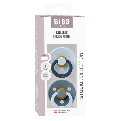 BIBS Fusion Colour Pacifier in Baby Blue and Petrol Mix on white background
