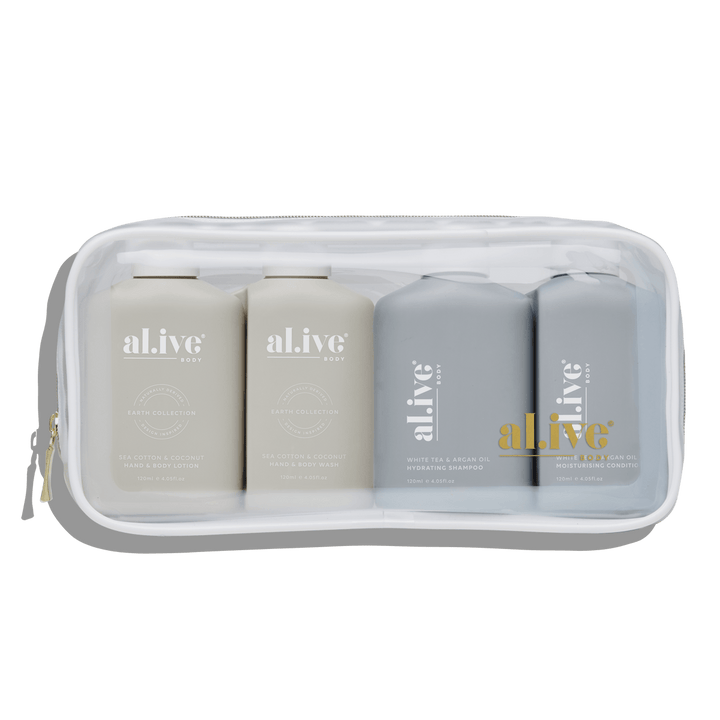 Al.ive Body Hair & Body Travel Pack (4 × 120 ml)
