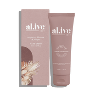 al.ive body Raspberry Blossom & Juniper Hand Cream tube