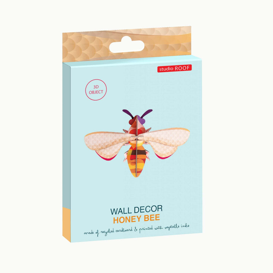 Recycled cardboard honey bee wall decor by Studio Roof