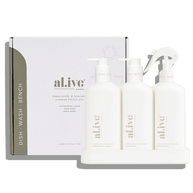 Al.ive Body Kitchen Trio – Lemon Myrtle & Honeydew (3 × 300 ml + Tray)