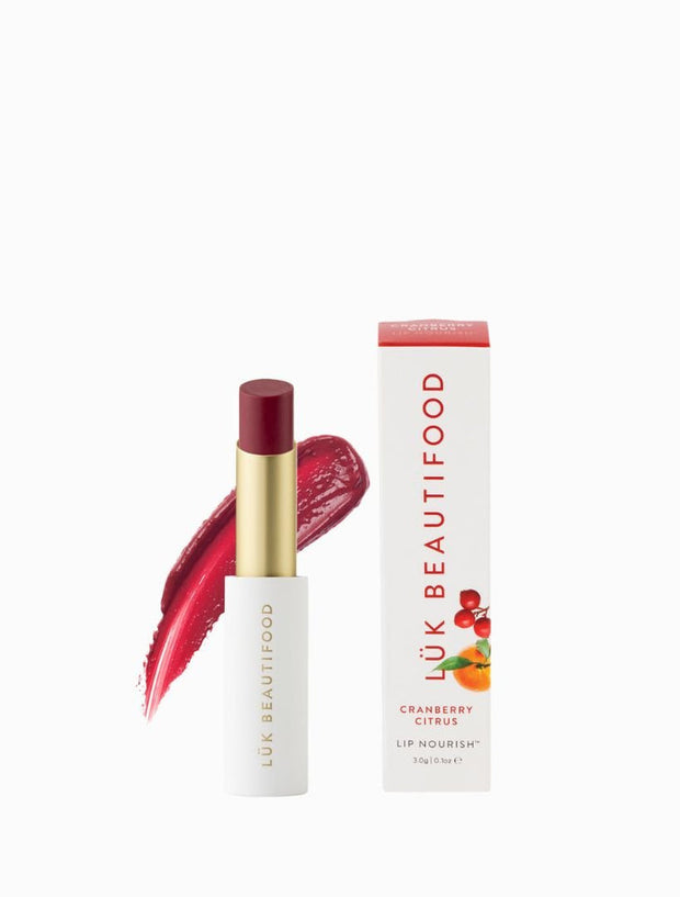 LÜK Beautifood Cranberry Citrus Natural Lipstick tube
